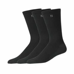 Footjoy ComfortSof Crew Socken 3er Pack Herren Schwarz